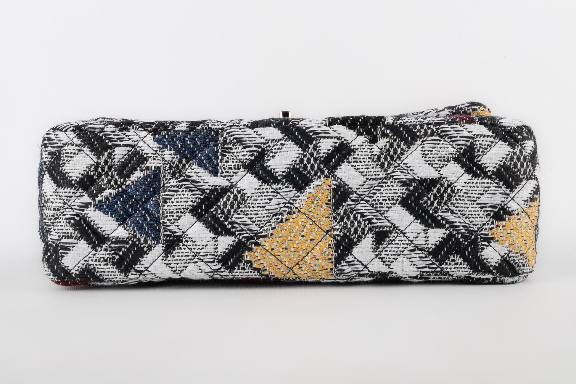 Chanel Black and White Qulted Tweed 'Jumbo' Bag, 2016 2