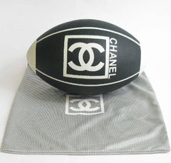 Chanel Black and White Rugby Ball