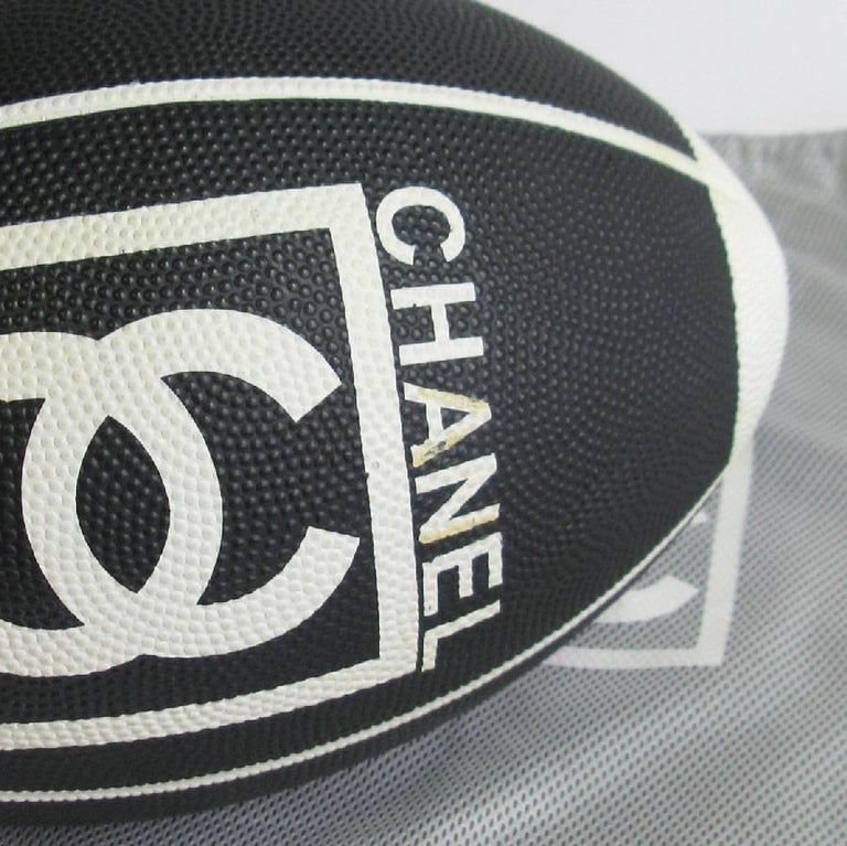 Chanel Black and White Rugby Ball at 1stDibs