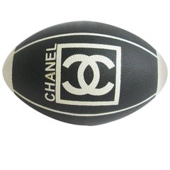 Chanel Black and White Rugby Ball