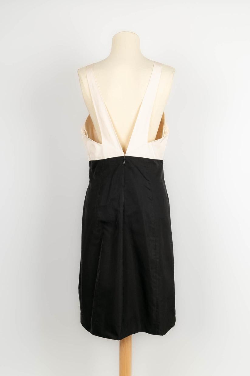 Chanel Black and White Silk Dress In Excellent Condition In SAINT-OUEN-SUR-SEINE, FR