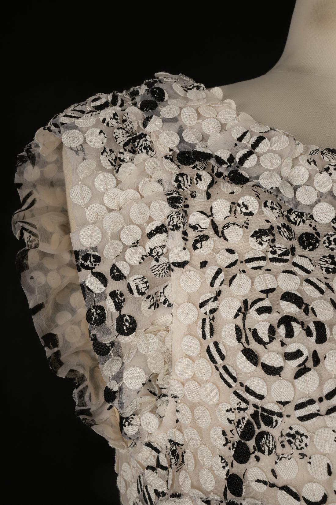 Chanel Black and White Silk Dress Spring, 2001 2