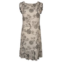 Chanel Black and White Silk Dress Spring, 2001