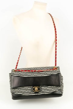 Chanel Black and White Stripes Bag, 2014