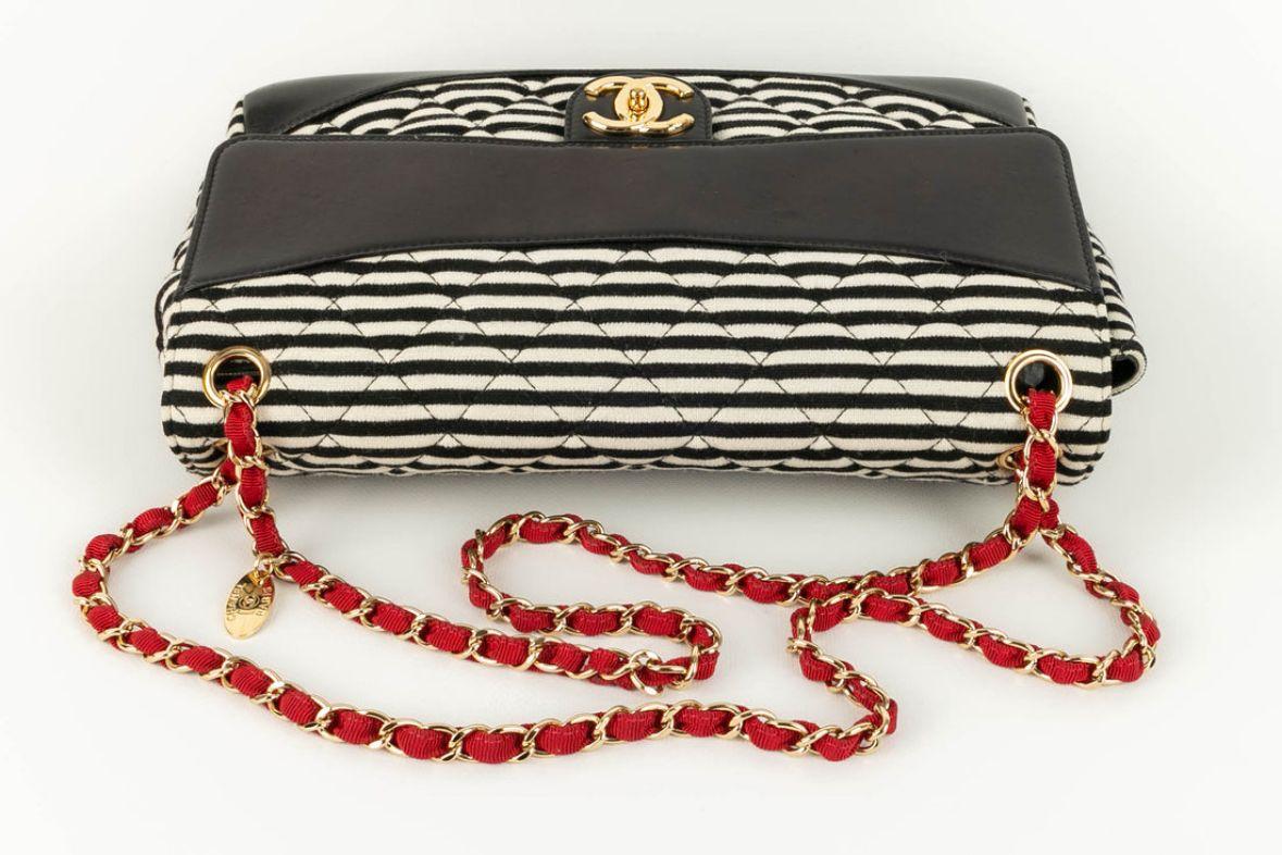 Chanel Black and White Stripes Bag, 2014 2