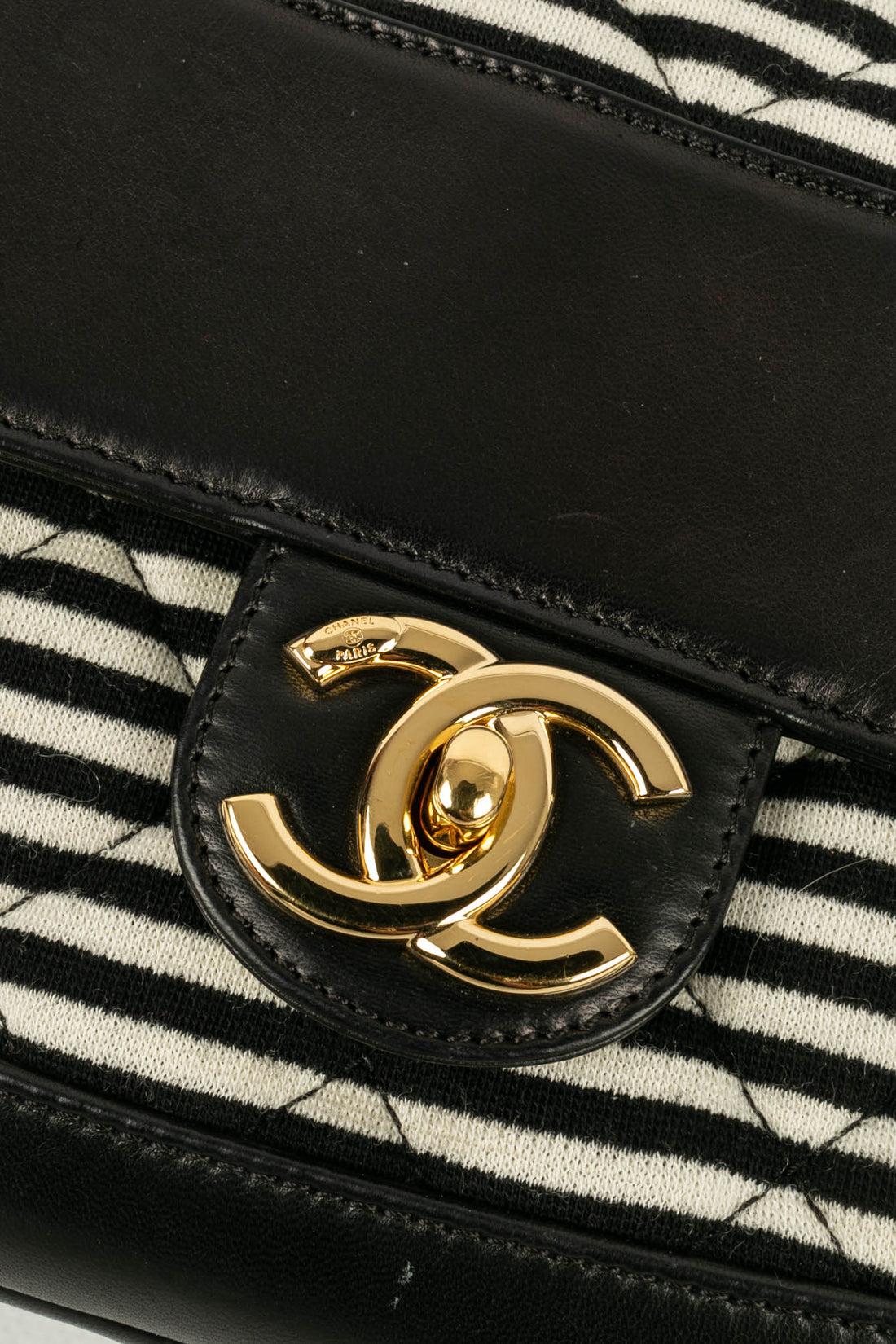 Chanel Black and White Stripes Bag, 2014 4