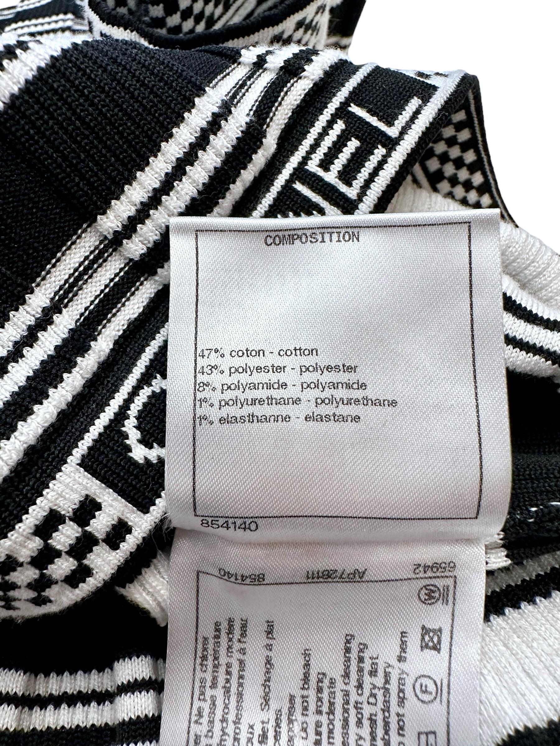 Chanel Cruise 2023 Black and White Stripes Knit Top For Sale 5