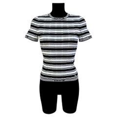 Chanel Cruise 2023 Black and White Stripes Knit Top