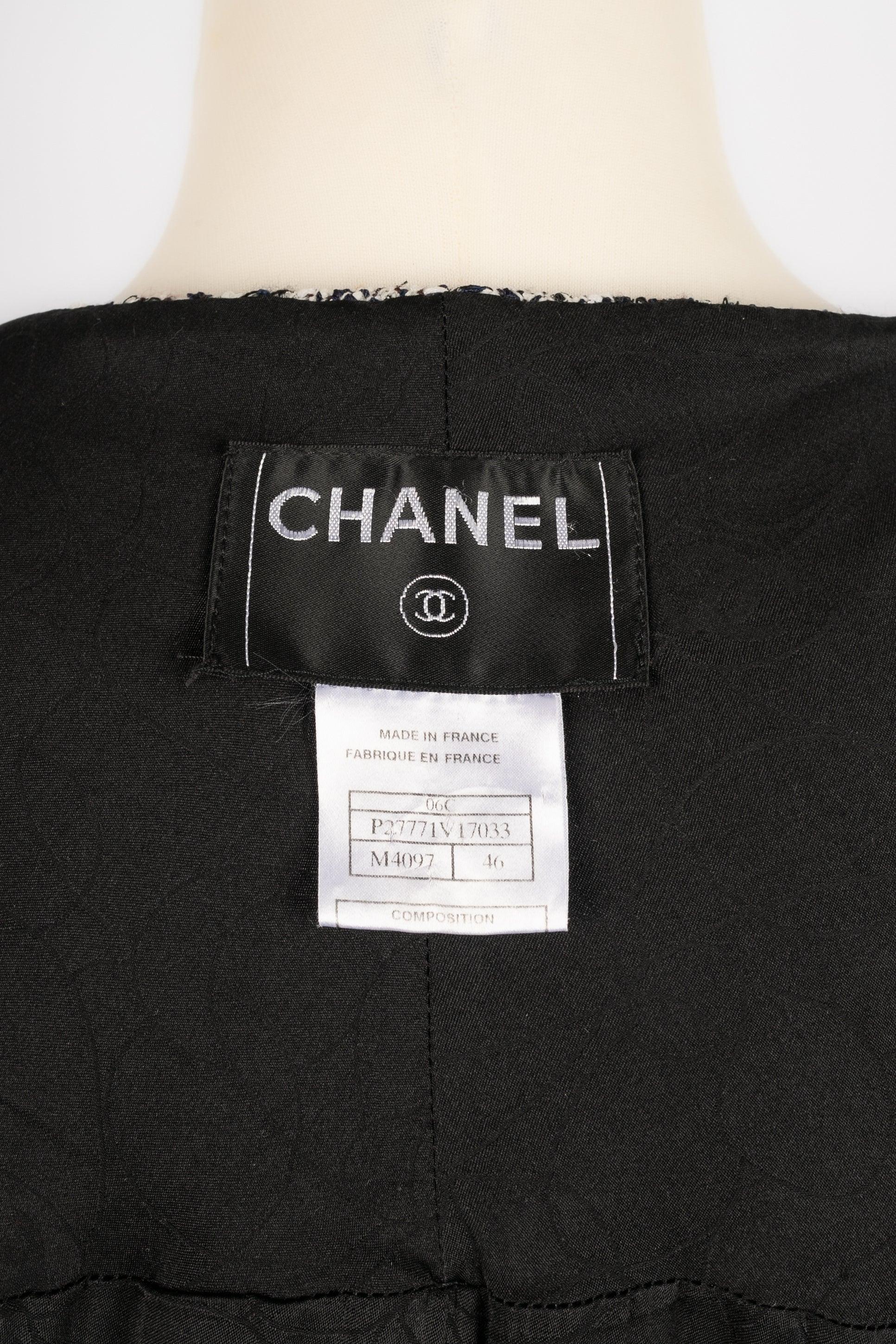Chanel Black and White Tweed Jacket, 2006 6