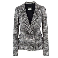 Chanel Black and White Tweed Jacket FR 34