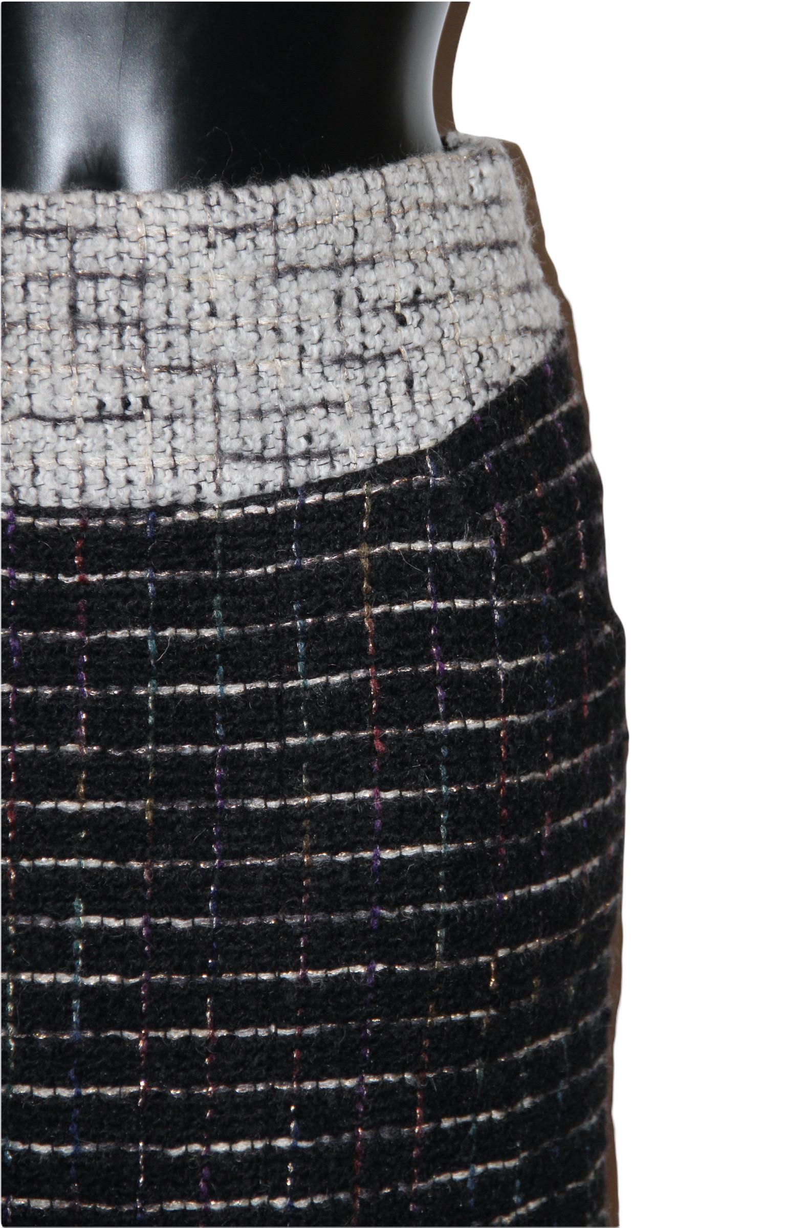 Chanel Black and White Tweed Skirt Suit  6