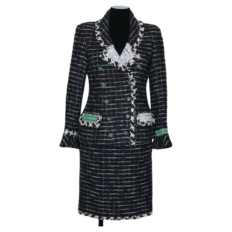 Chanel Black and White Tweed Skirt Suit For Sale at 1stDibs