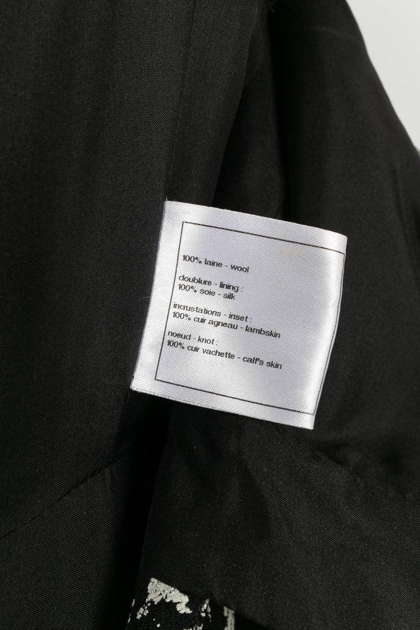 Chanel Schwarz-weißes Kleid aus Wolle im Angebot 6