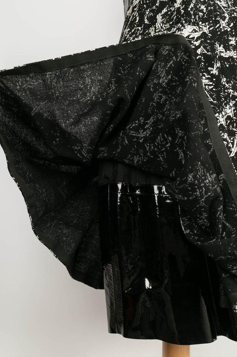 Chanel Schwarz-weißes Kleid aus Wolle im Angebot 4