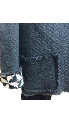 Chanel Black and White Wool Tweed Jacket
