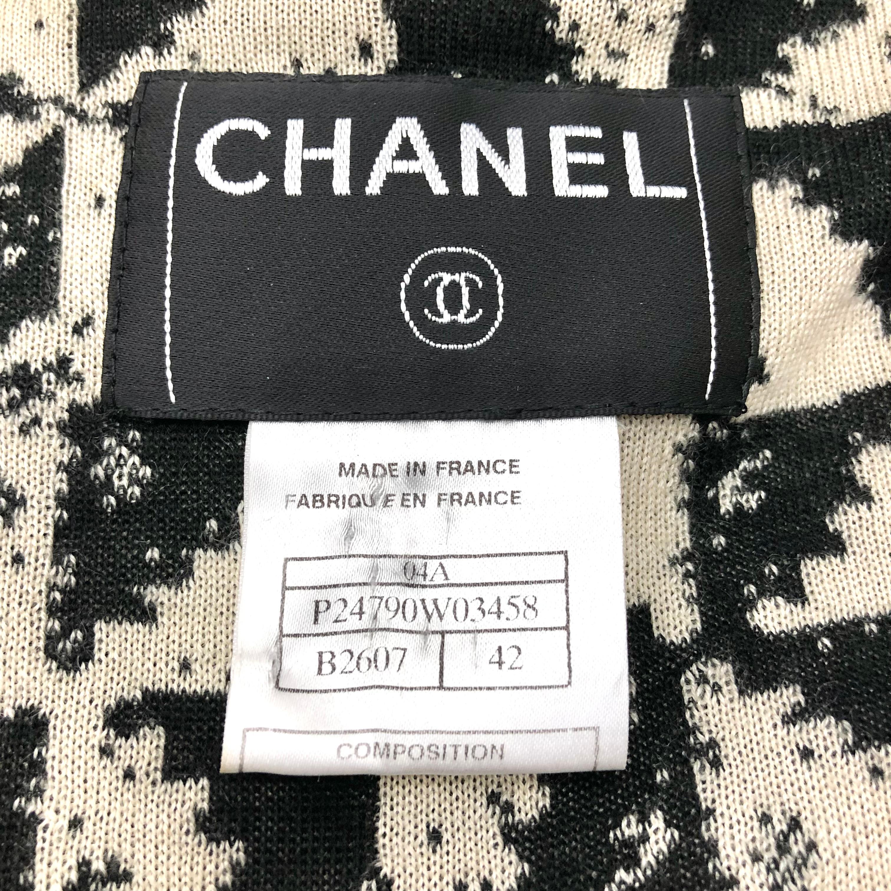 Chanel Black and White Wool Tweed Jacket 1