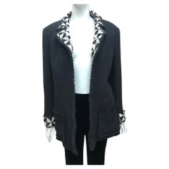 Chanel Black and White Wool Tweed Jacket 