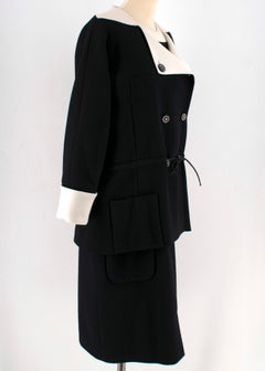 Chanel Black and White Wool Two-piece Dress and Jacket-Coat: 46 Fr Dress: 46 Fr