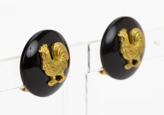 Chanel Black Autumn 94 Rooster Clips