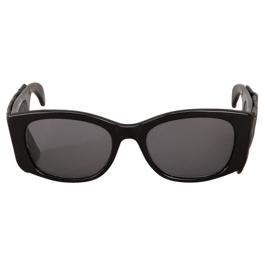 Chanel Black Aviator Quilted Lambskin Sunglasses