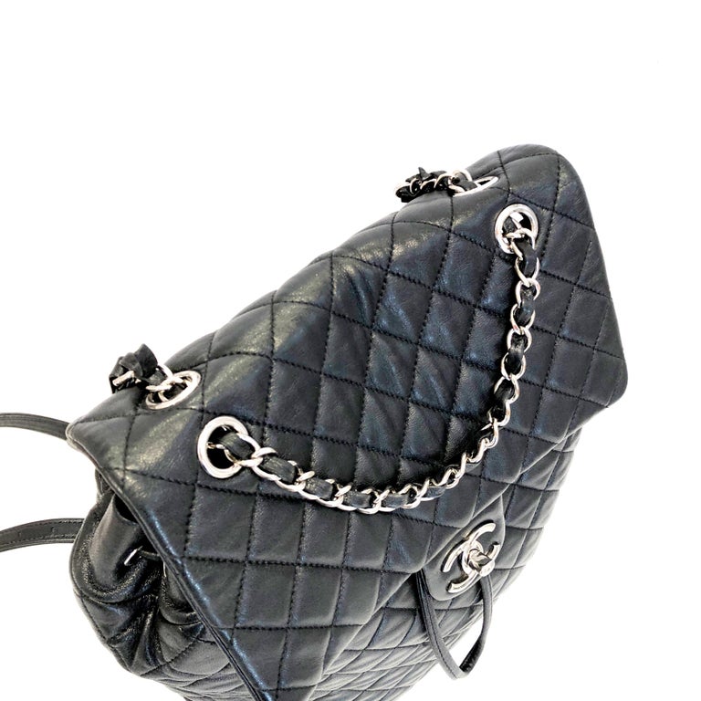 Chanel Black Backpack Quilted Lambskin Large,2016 at 1stDibs quilted black backpack