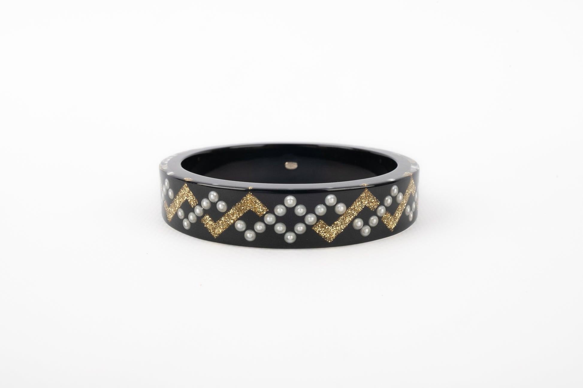 Women's Chanel Black Bakelite Bracelet, 2018