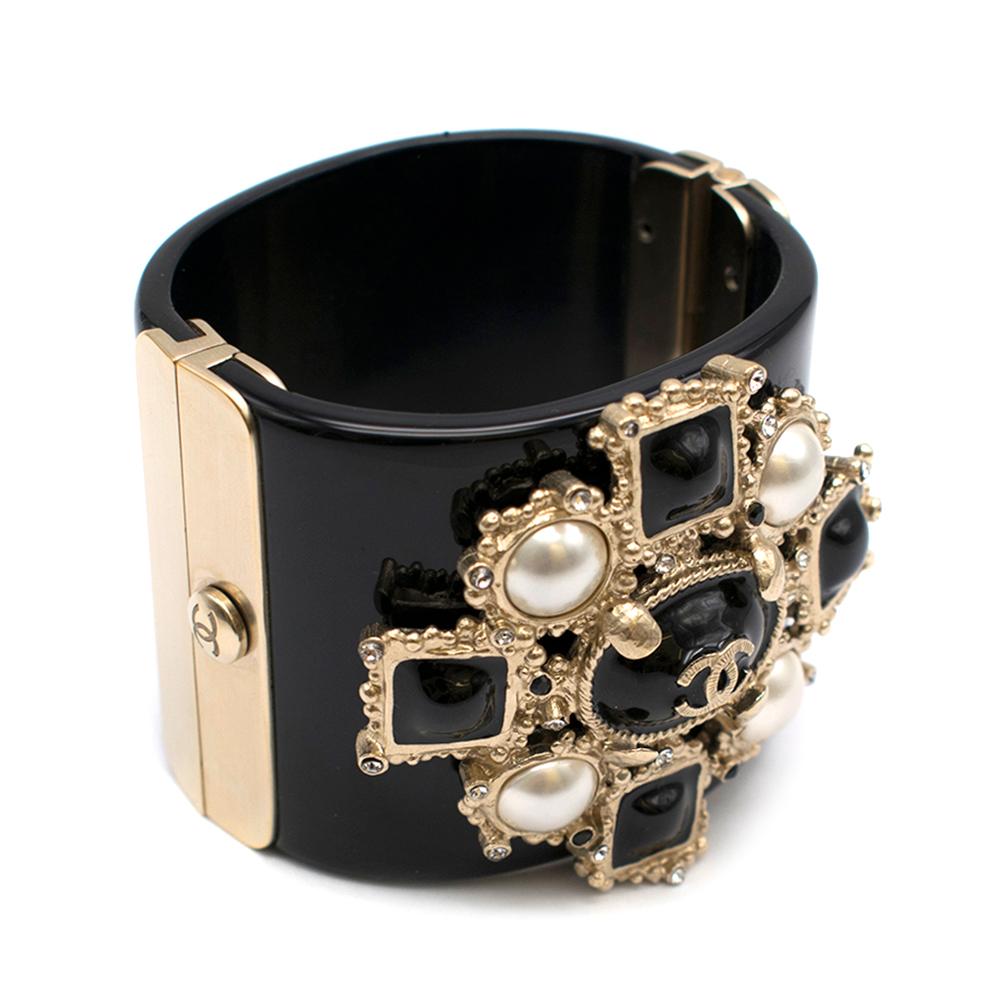 Chanel Black Baroque Embellished Bracelet   In Good Condition In London, GB