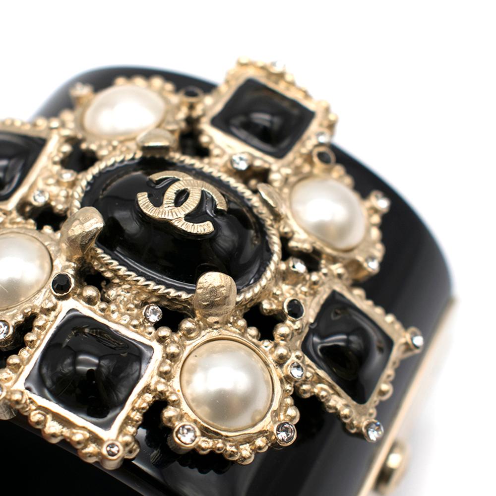 Chanel Black Baroque Embellished Bracelet   1