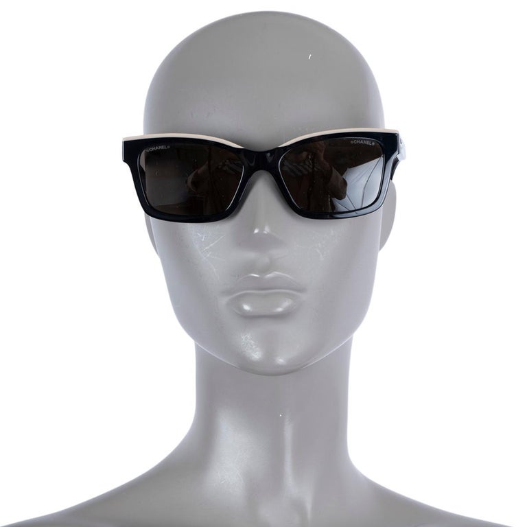 CHANEL black & beige 5417 SQUARE Sunglasses