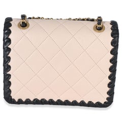 Chanel Black Beige Braided Calfskin Mini My Own Frame Flap Bag