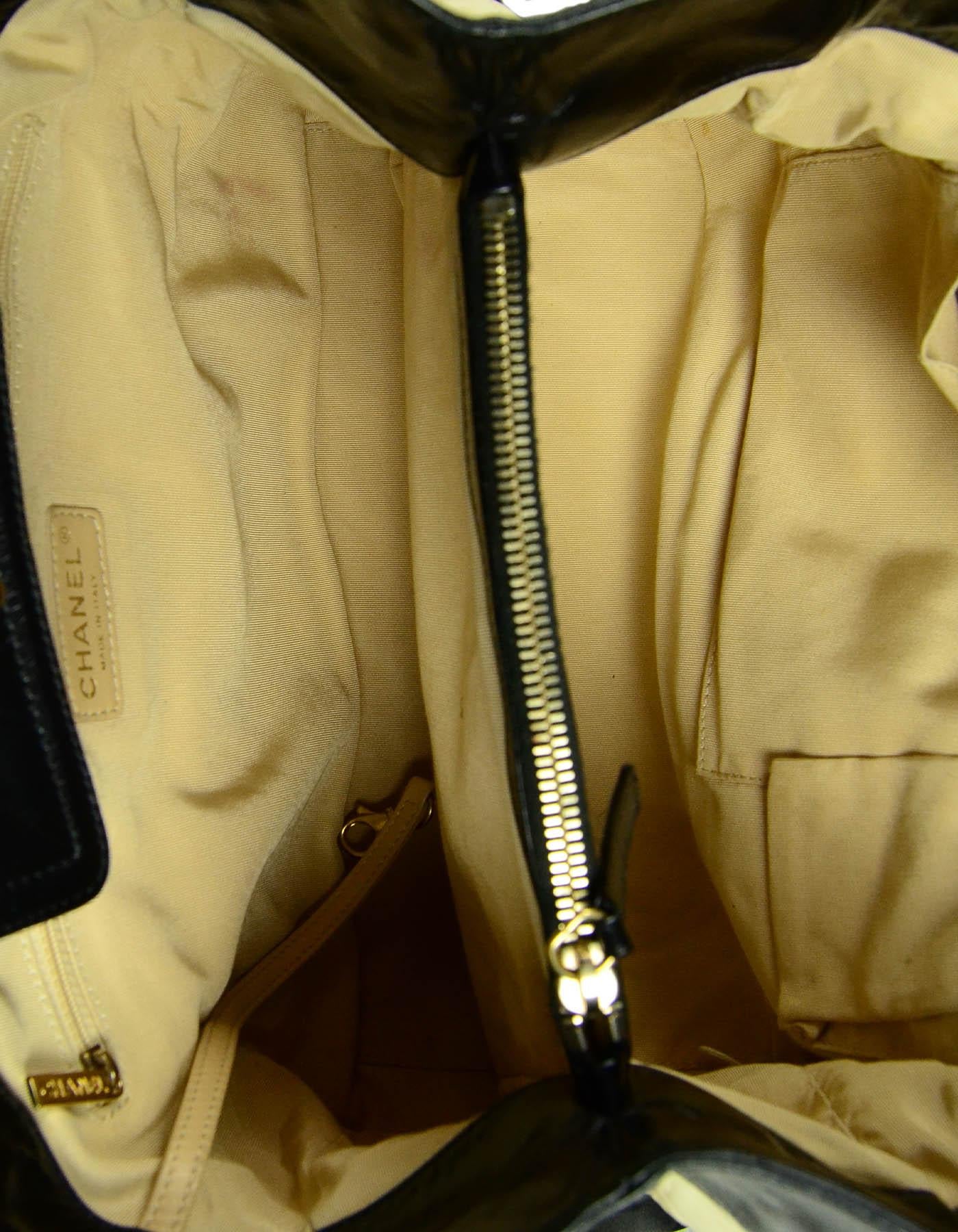 Chanel Schwarz/Beige gesteppte Leder-Tragetasche In-the-Mix mit Riemen 6