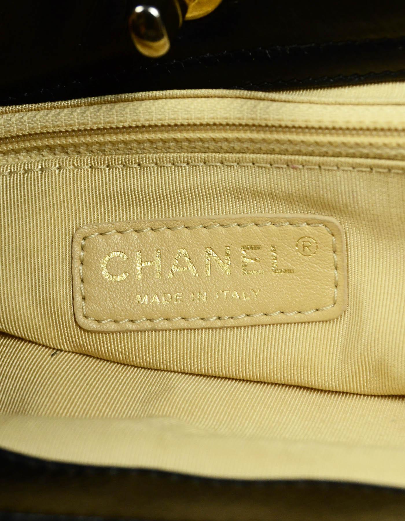 Chanel Schwarz/Beige gesteppte Leder-Tragetasche In-the-Mix mit Riemen 10