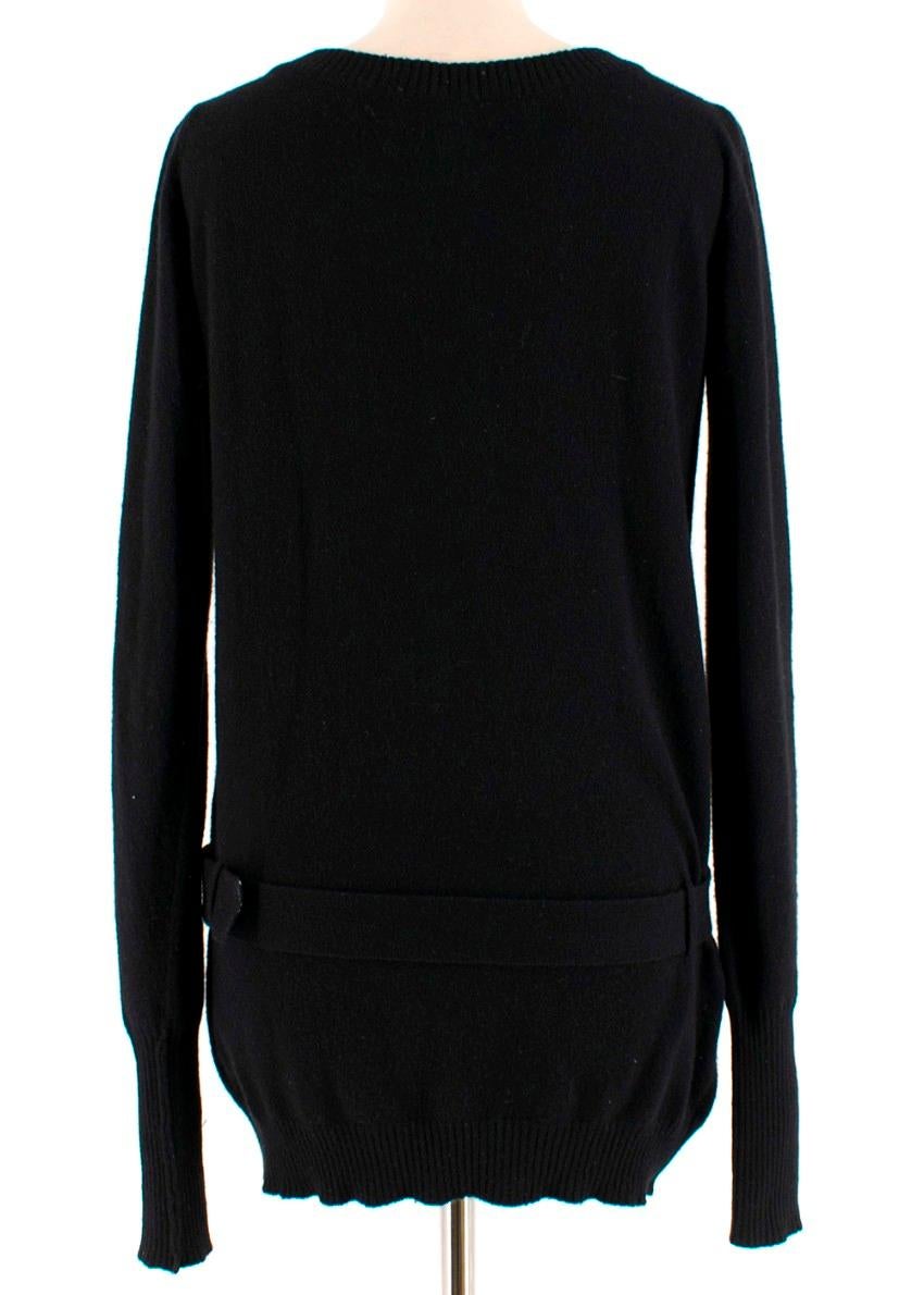 Black Chanel black belted cashmere Jumper - Size XS For Sale