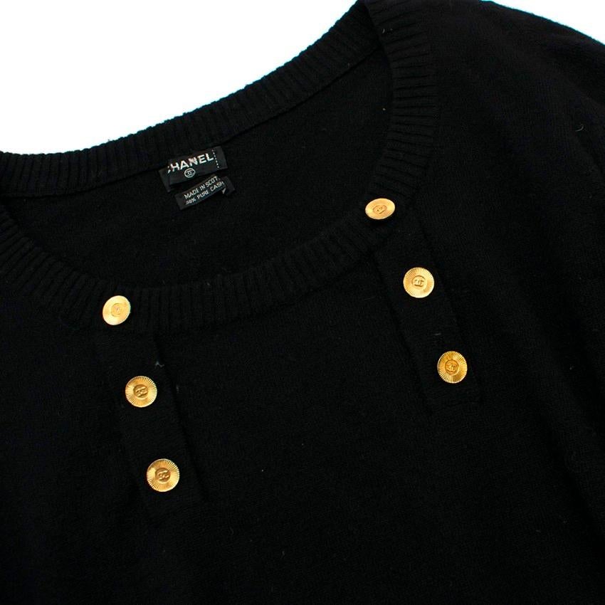 Chanel black belted cashmere Jumper - Size XS In Excellent Condition For Sale In London, GB