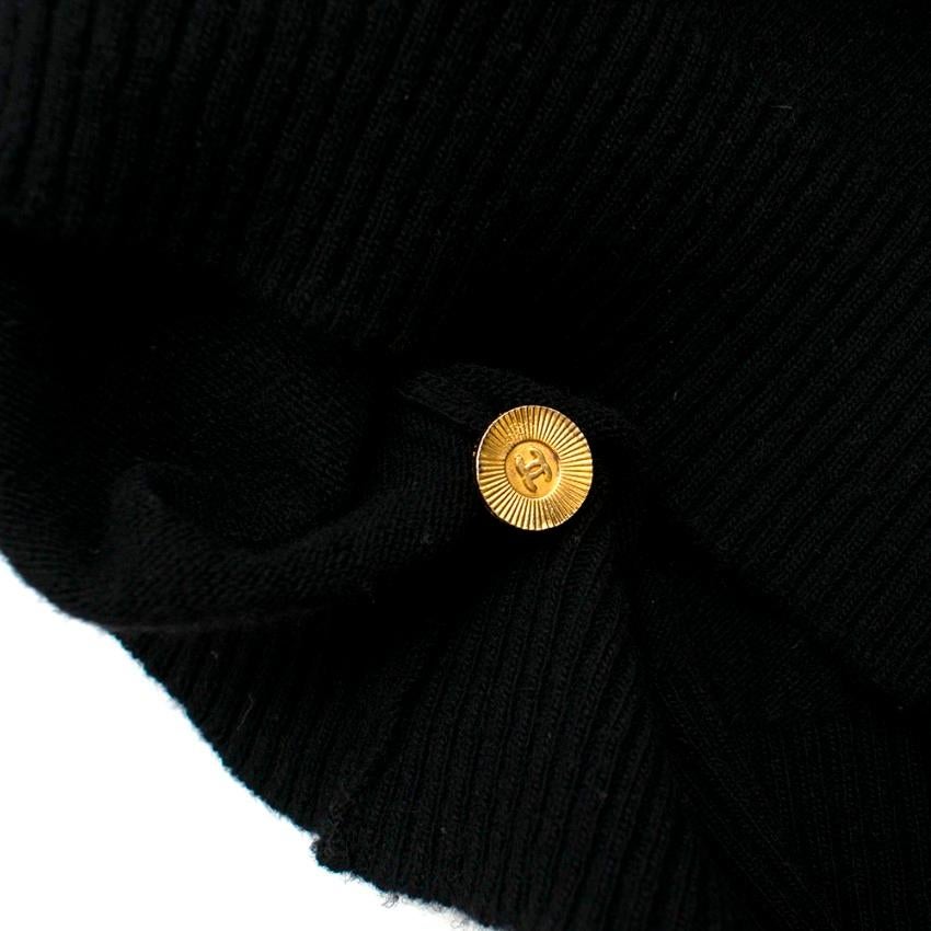 Chanel black belted cashmere Jumper - Size XS For Sale 1
