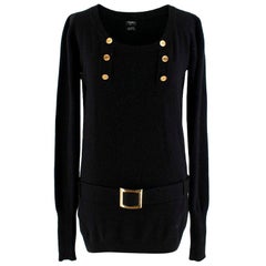 Chanel black belted cashmere Jumper - Size XS