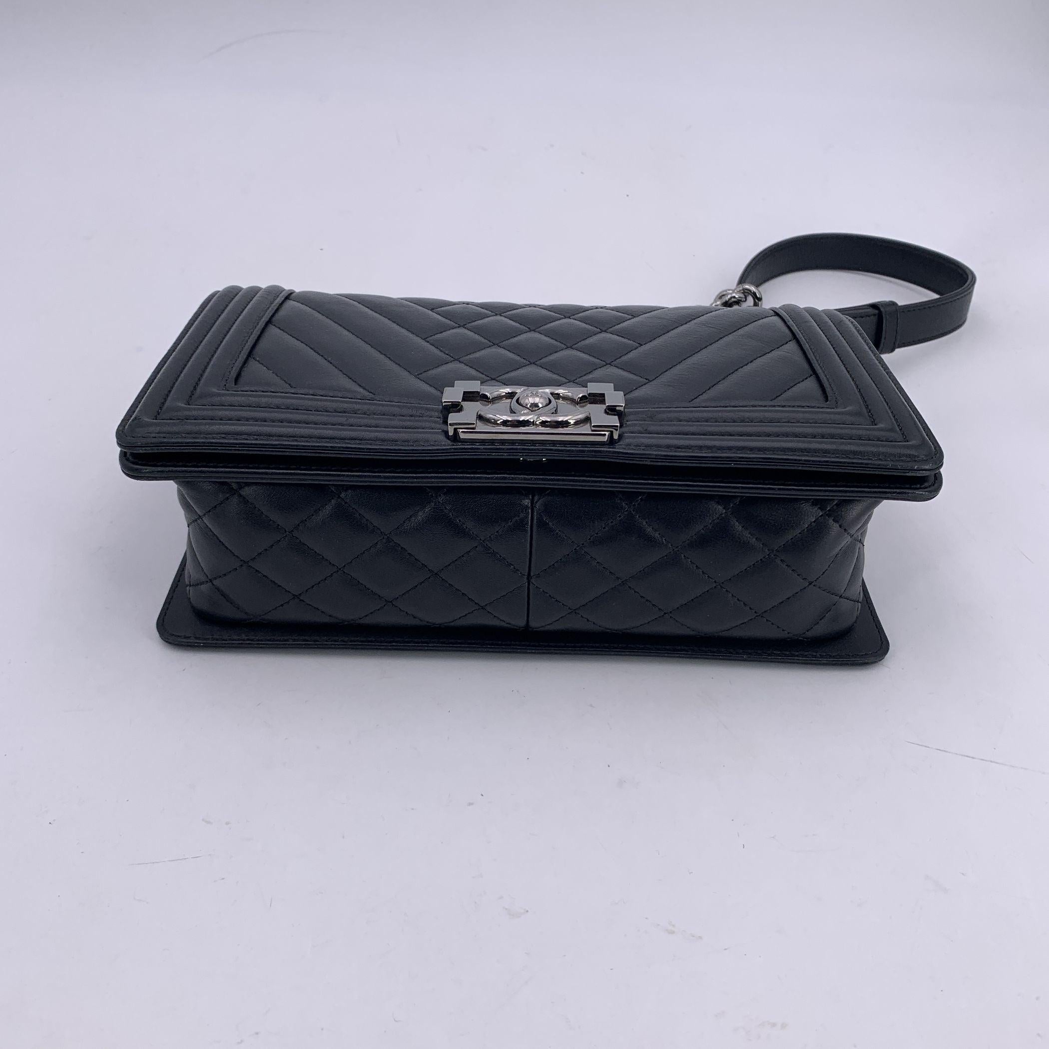 Women's Chanel Black Bi-Quilted Leather Medium Boy Shoulder Bag