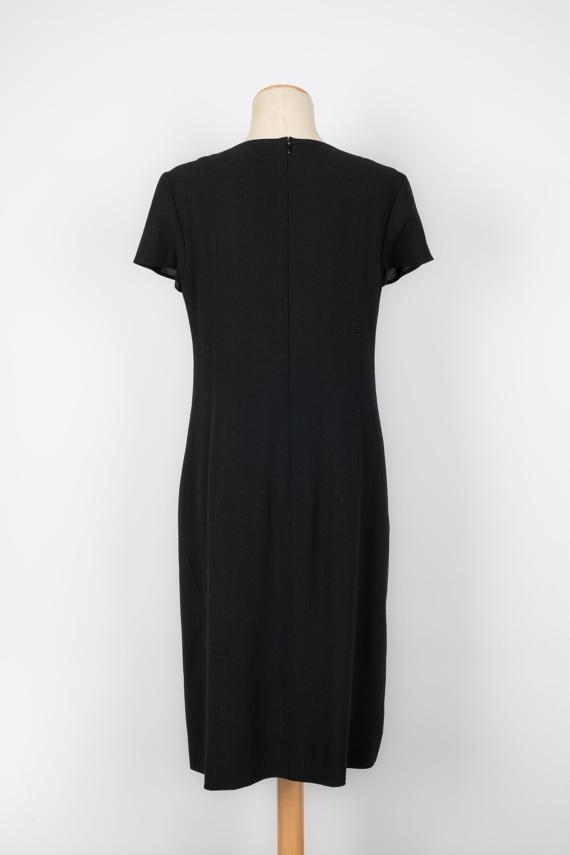Chanel Black Blended Wool Dress In Excellent Condition For Sale In SAINT-OUEN-SUR-SEINE, FR