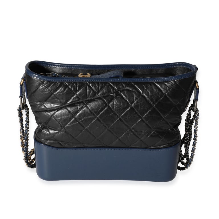 Chanel Large Blue Black Gabrielle Bag For Sale at 1stDibs