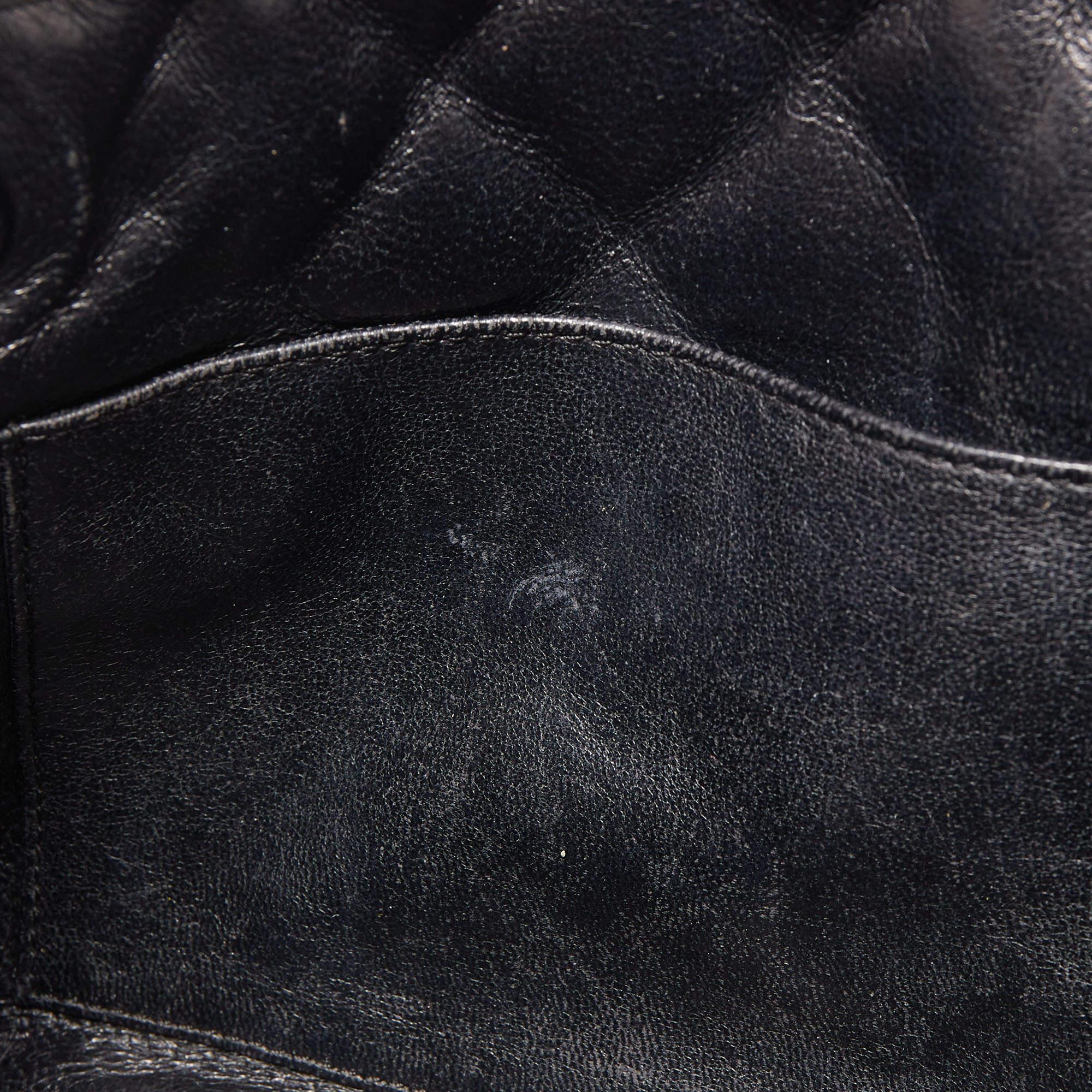 Chanel Black/Blue Quilted Iridescent Leather Mademoiselle Camera Shoulder Bag 8