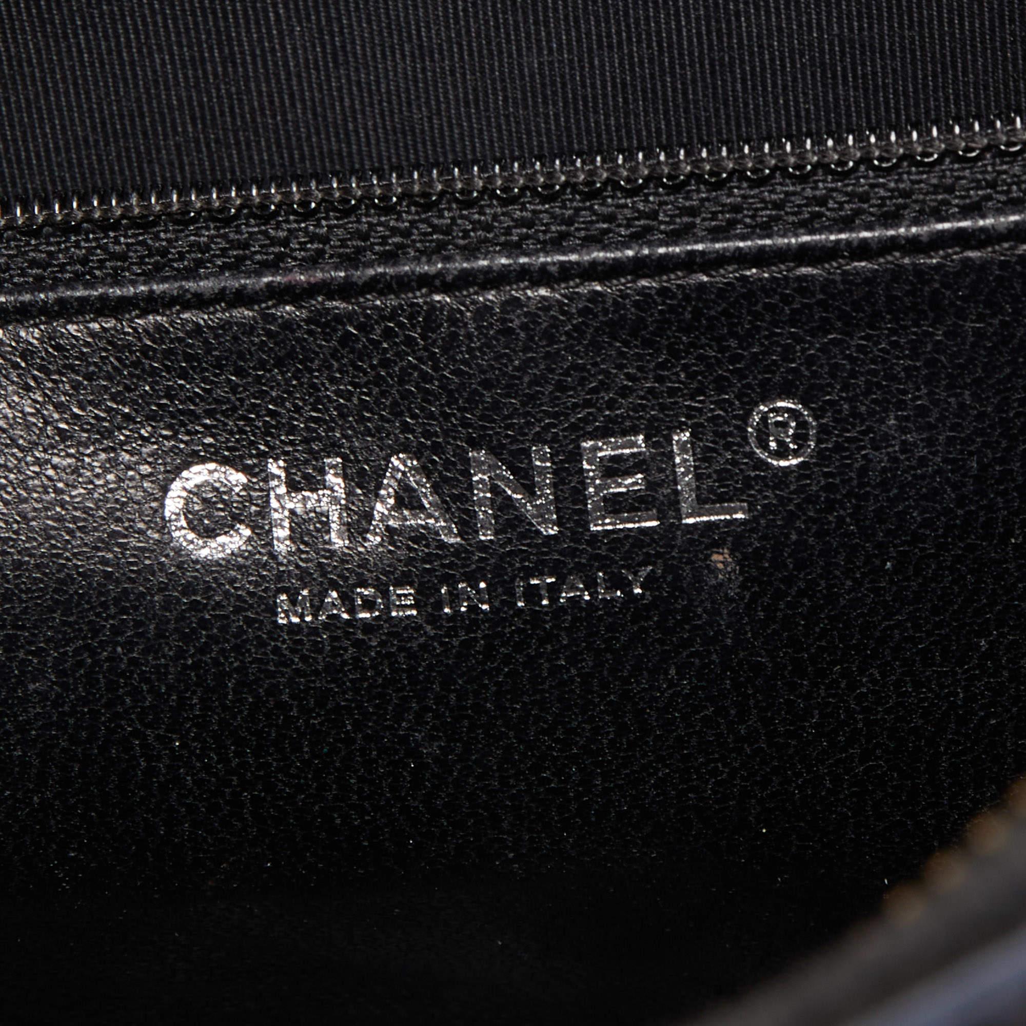 Chanel Black/Blue Quilted Iridescent Leather Mademoiselle Camera Shoulder Bag 9
