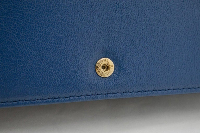 CHANEL Black Blue WOC Wallet On Chain Shoulder Crossbody Bag Gold For Sale  at 1stDibs