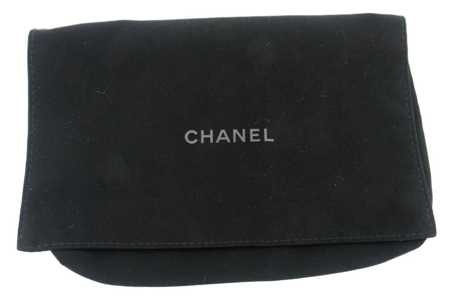 CHANEL Black Blue WOC Wallet On Chain Shoulder Crossbody Bag Gold For Sale 15