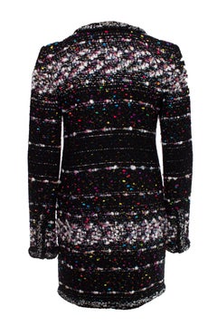 Chanel, black boucle coat with multi-colored weave