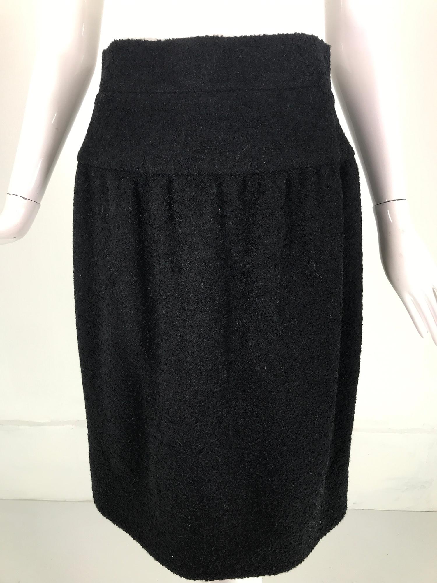 Chanel Black Boucle Hip Yoke Skirt For Sale at 1stDibs black boucle