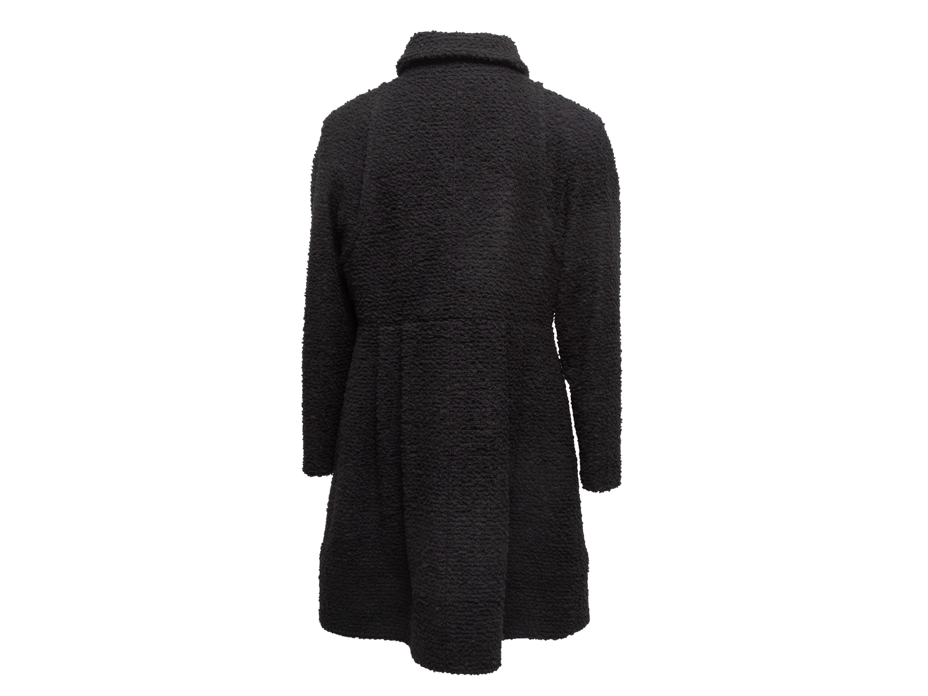 Chanel Black Boucle Wool Double-Breasted Coat 4
