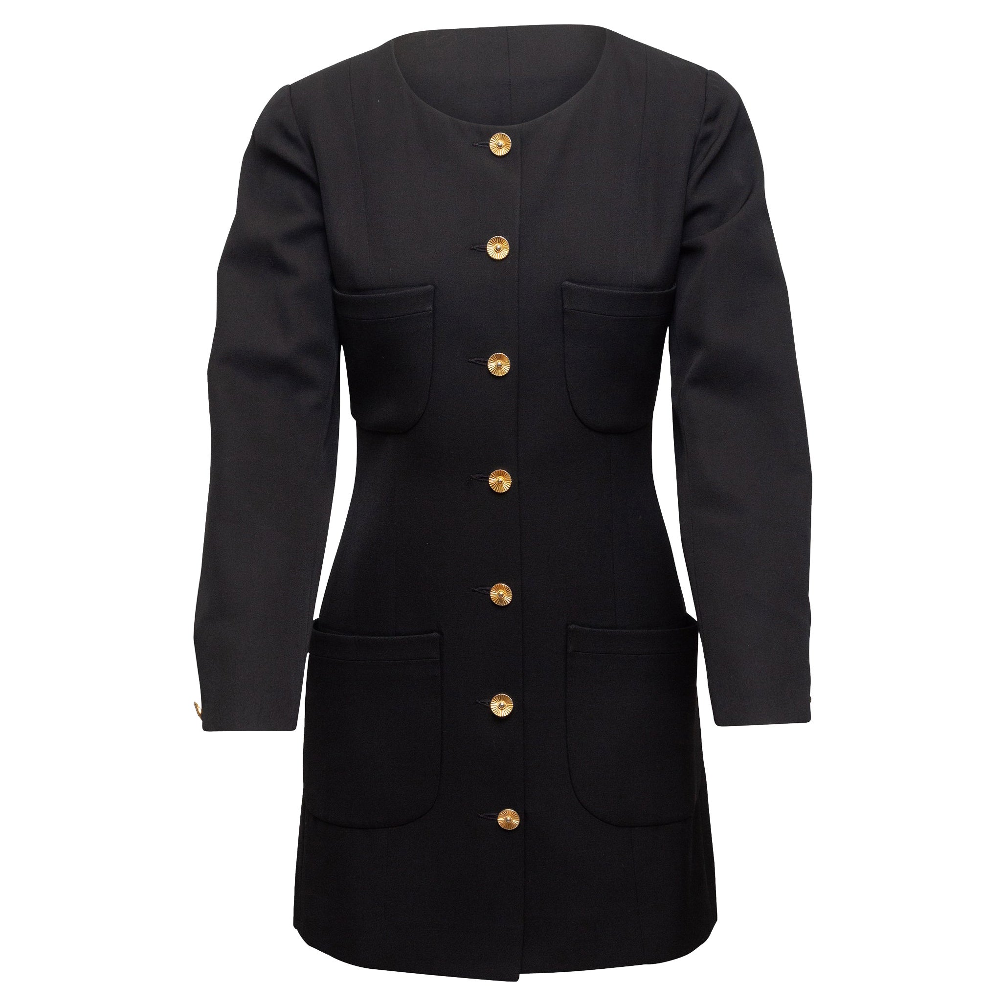 Chanel Black Boutique Longline Wool Blazer