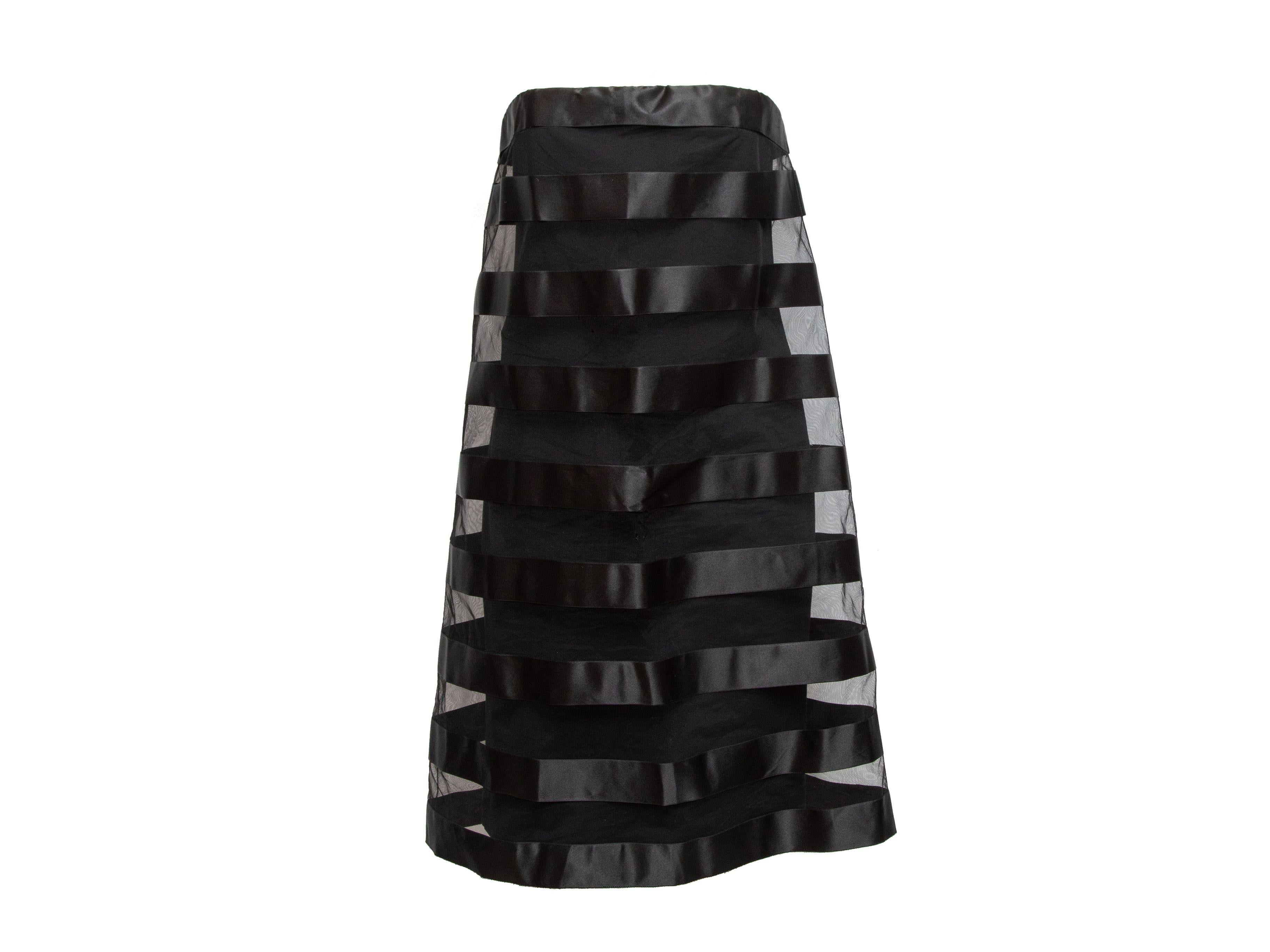 Chanel Black Boutique Mesh Overlay Strapless Ribbon Dress In Good Condition For Sale In New York, NY