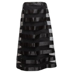 Chanel Black Boutique Mesh Overlay Strapless Ribbon Dress