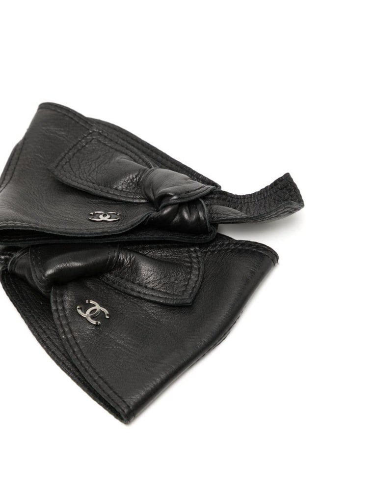 GLOVES WITH BOW IN BLACK LAMBSKIN 423411